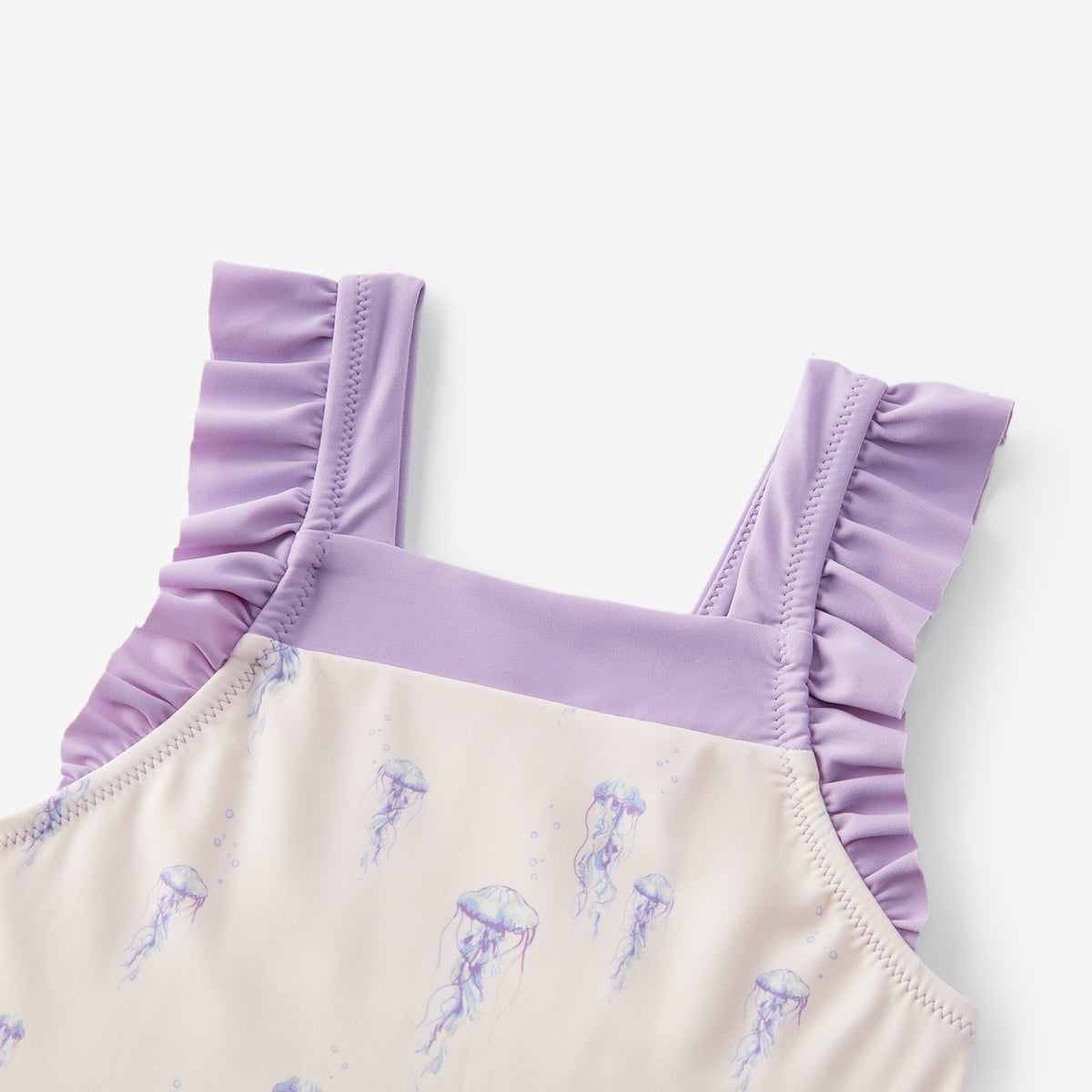 Sunset Jellyfish Ruffle Square Neck Swimsuit