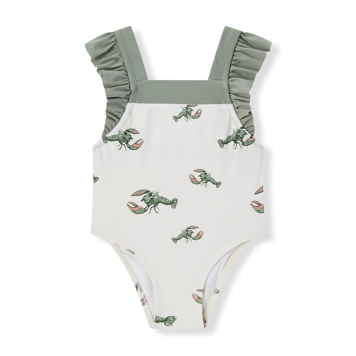 Mint Lobster Ruffle Square Neck Swimsuit
