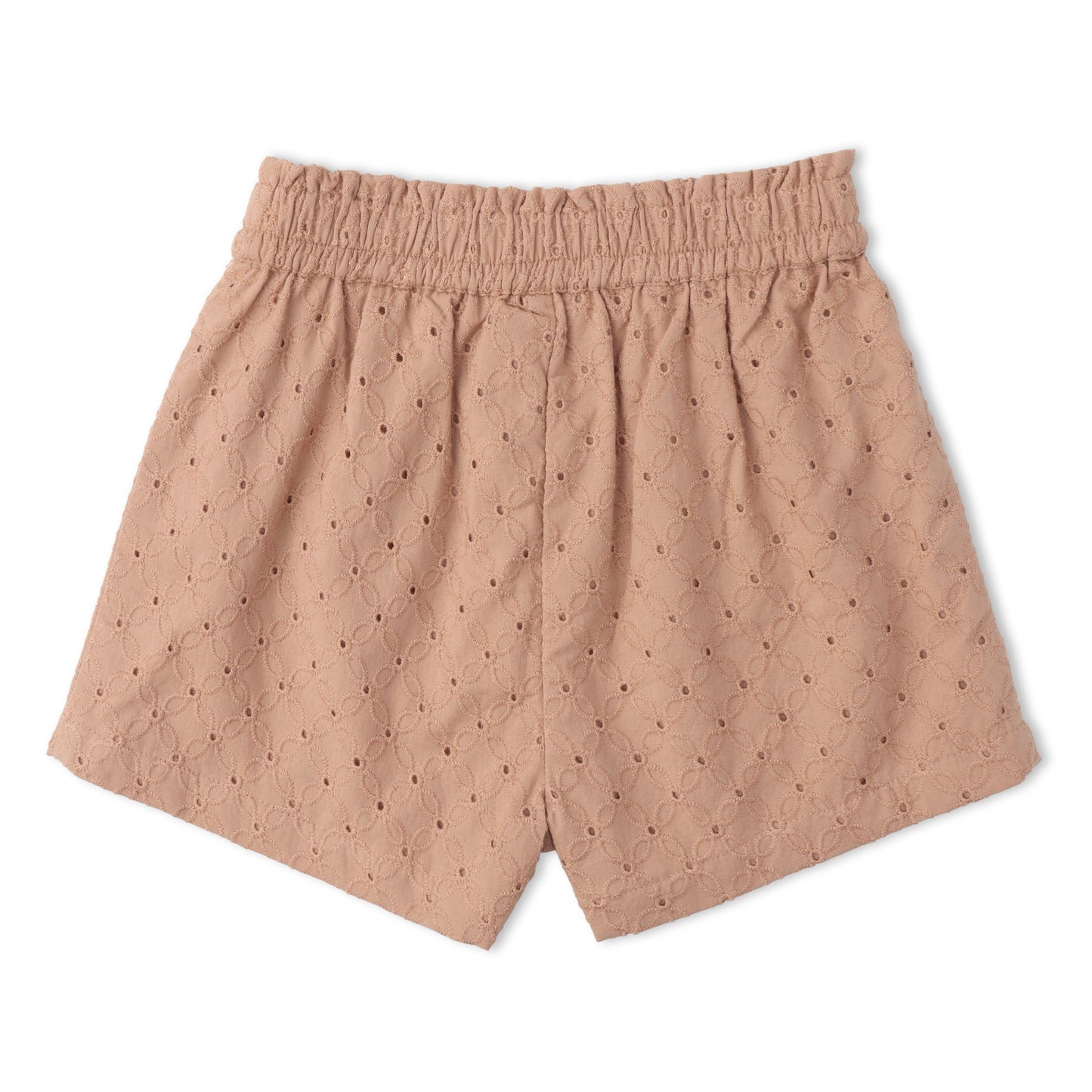 Organic Eyelet Flutter Top And Shorts Set - Clay Eyelet