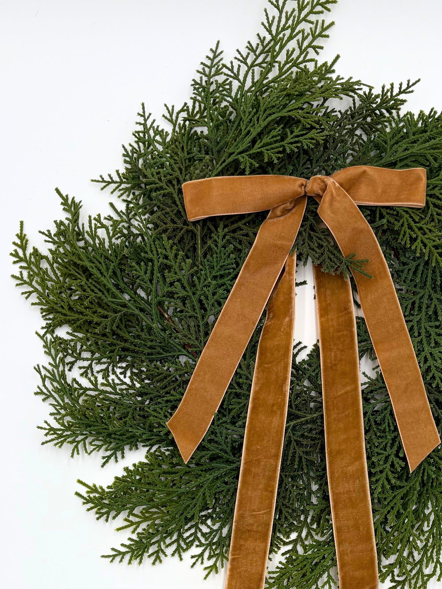 Neutral Mini Cedar Cabinet Wreaths with Ribbon