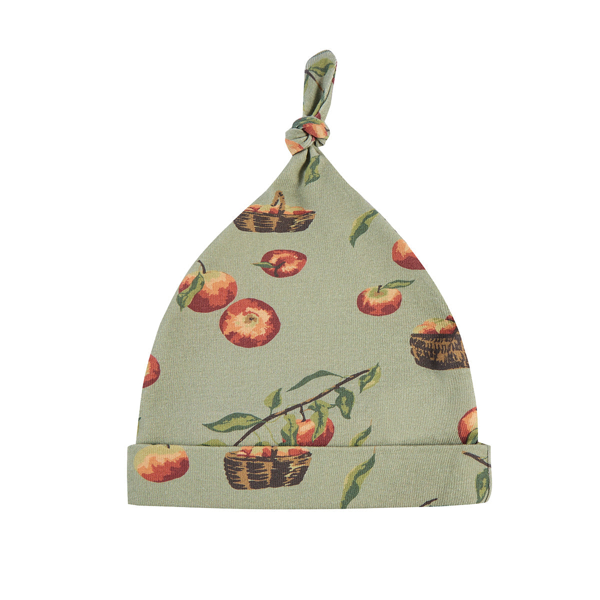Apple Orchard Organic Cotton Knotted Beanie Hat