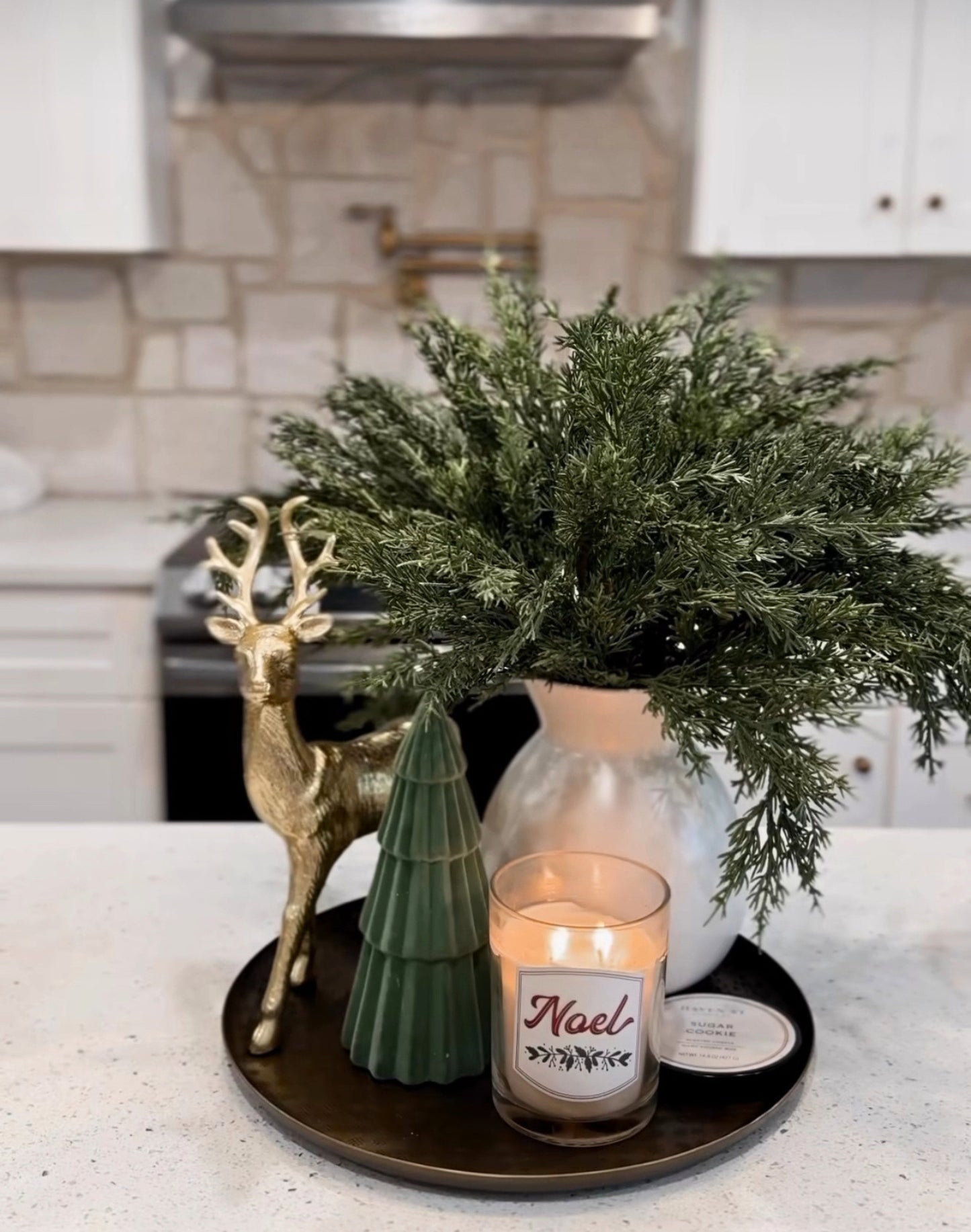 Artificial Cedar Stems - bundle of 4