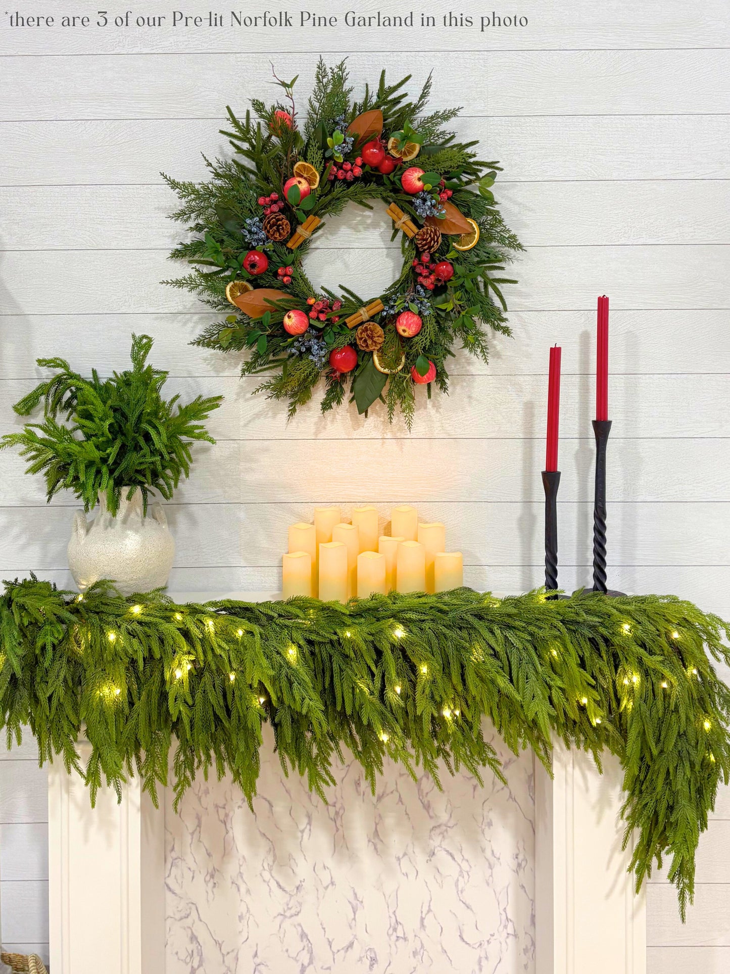 Artificial 6' Norfolk Pine Garland - Ships Next Day