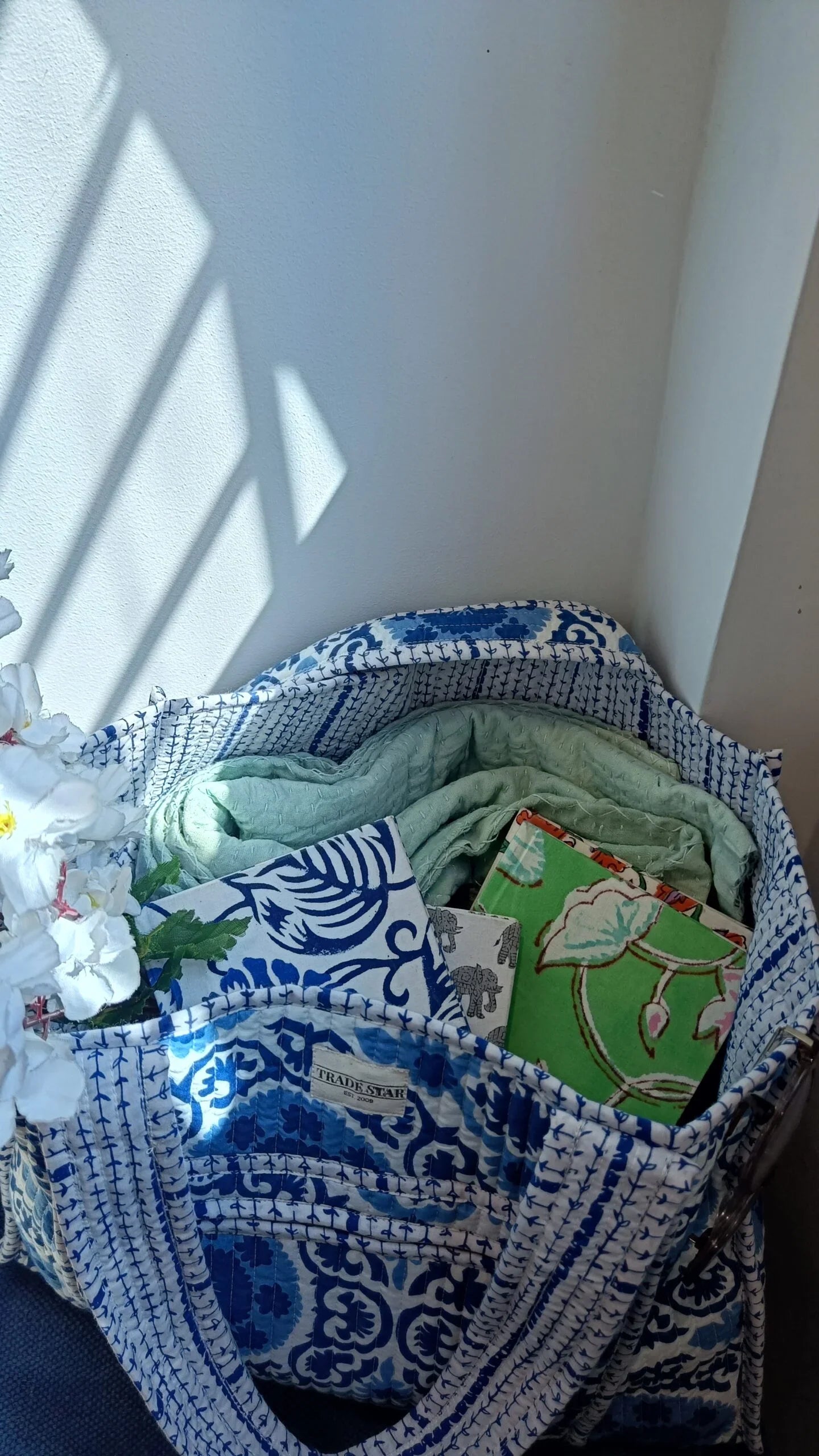 Moroccan Floral Design Cotton Tote Bag