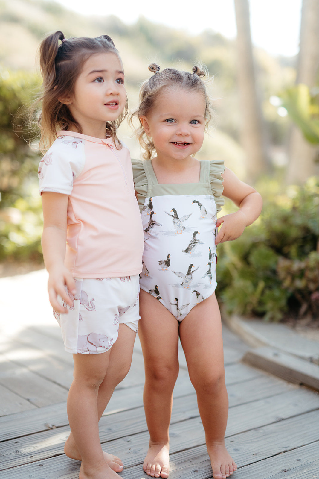 Tutu Elephant Zipper Top and Swim Trunks