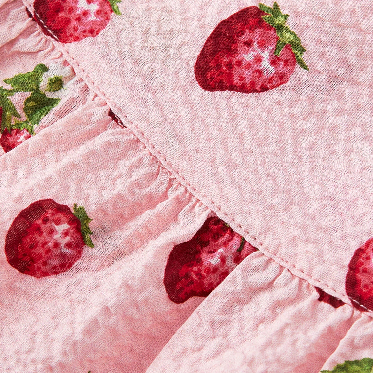 Strawberry Ruffle Tiered Dress