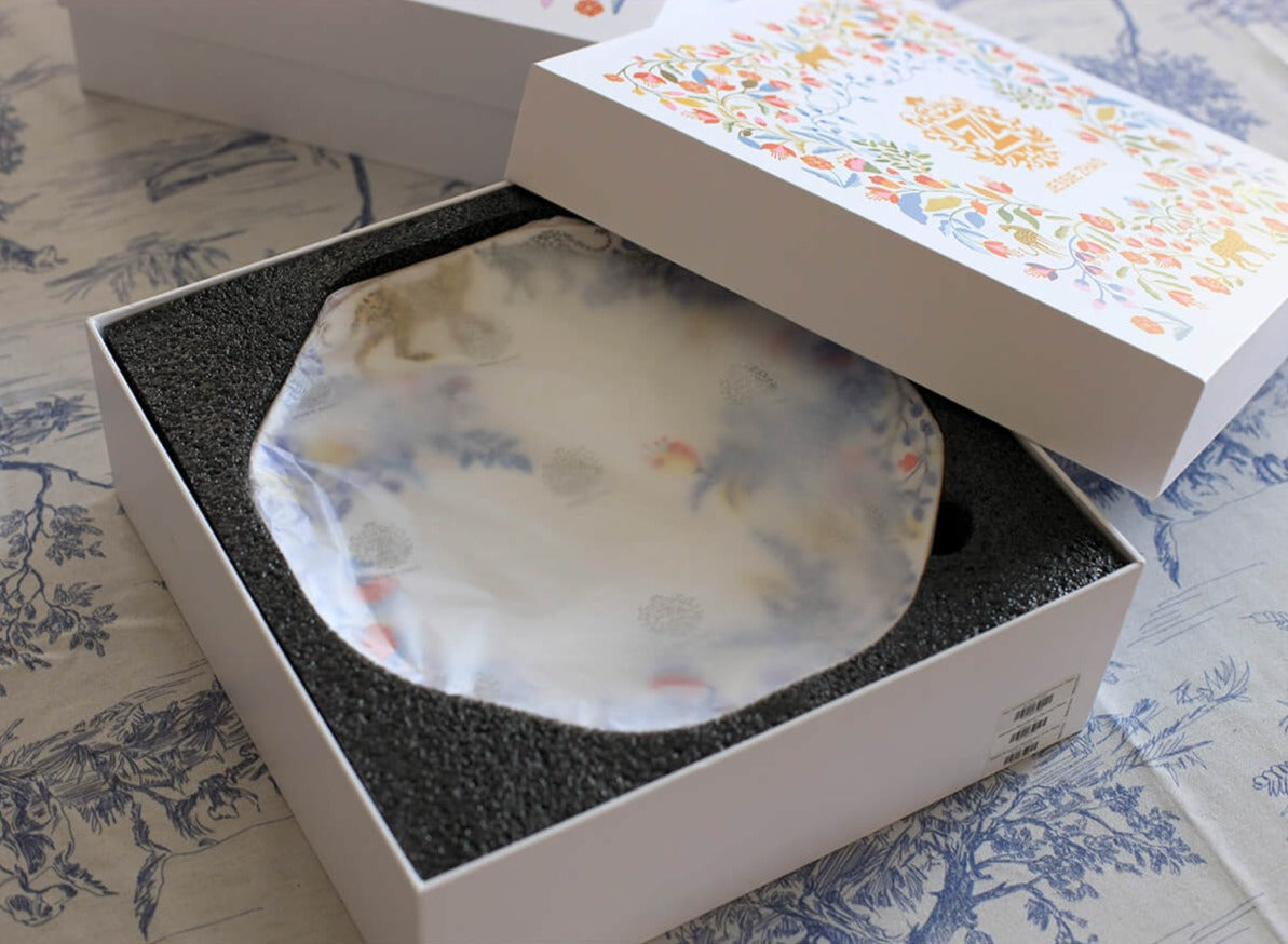 Amazon Rainforest Bone China Plates In Blue, Set Of Three