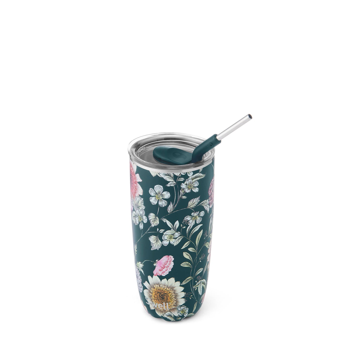 24oz Midnight Botanical Tumbler with Straw