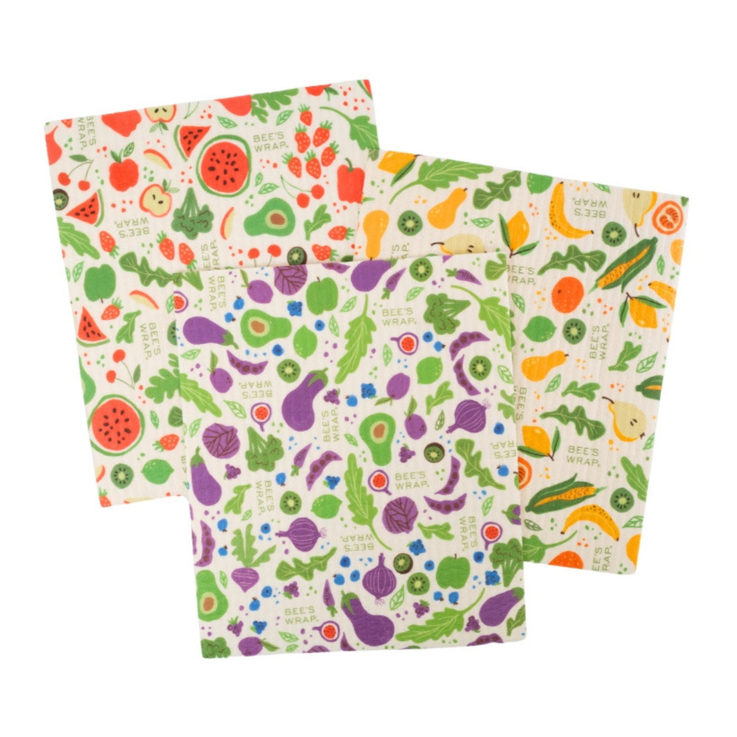 Bee's Wrap - Swedish Dishcloth 3 Pack - Garden Party Prints