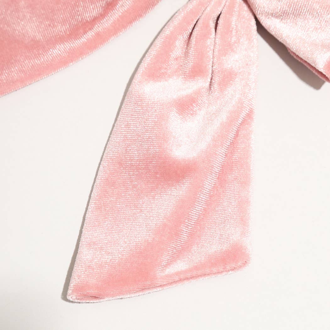 Winter Knitted Beanie Pom Pom Ribbon Bow Scrunchie