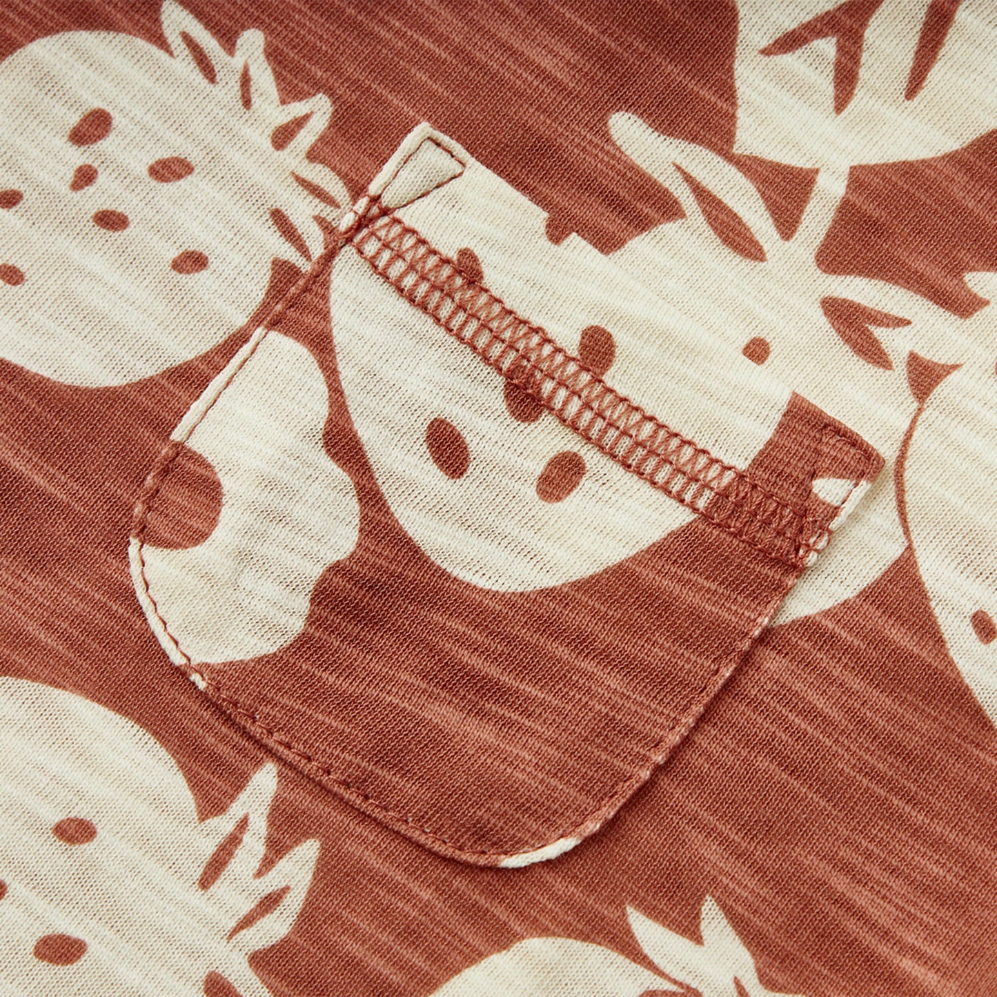 Strawberry Silhouette Slub Cotton Pocket Tee