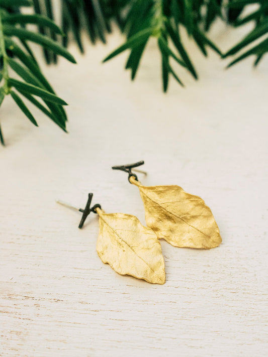 Birch Leaf Post Earrings