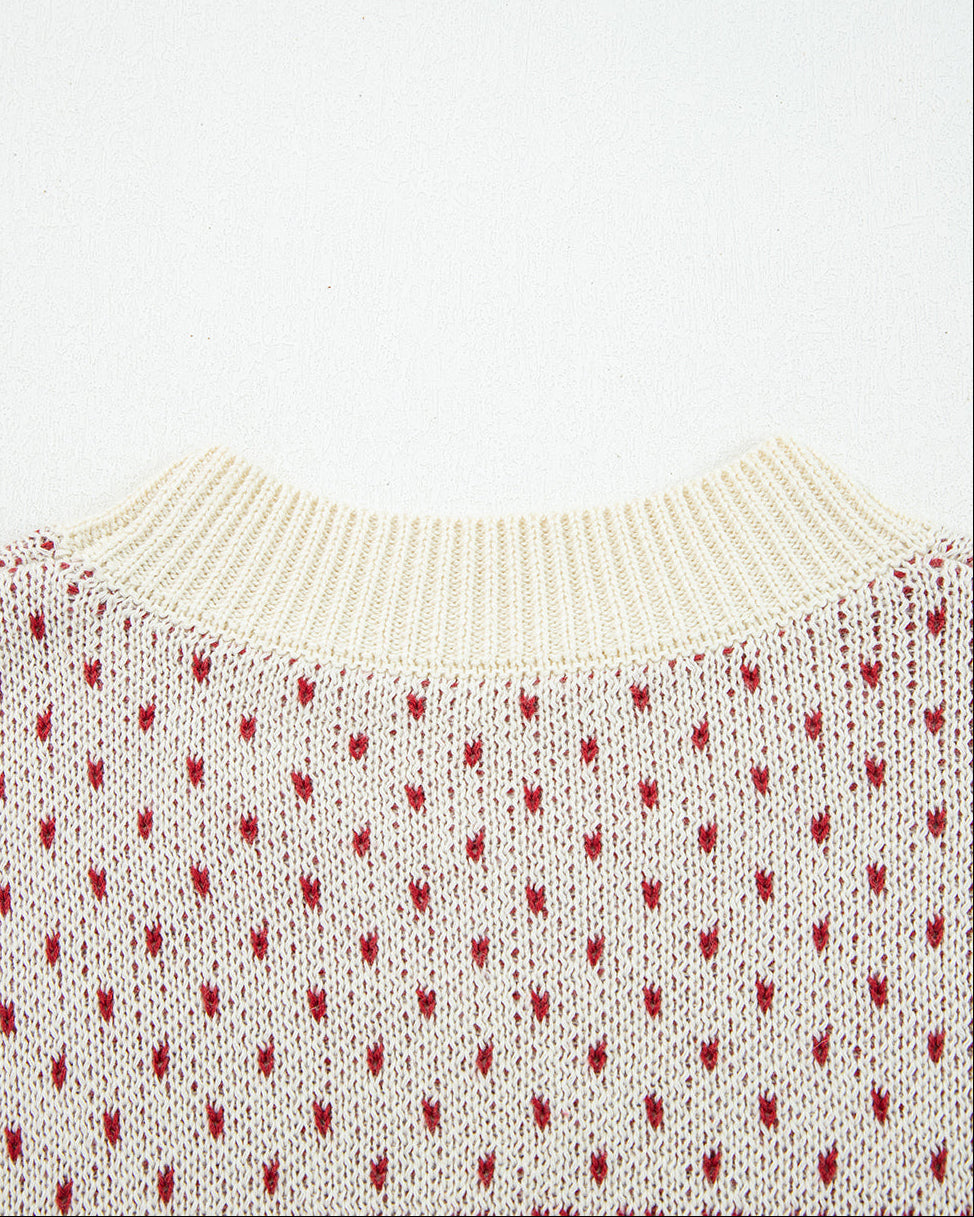 Judith Sleeve Knit Sweater - Red