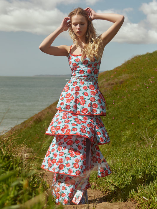 Wendy Dress - Clear Sky/Salsa Large Floral