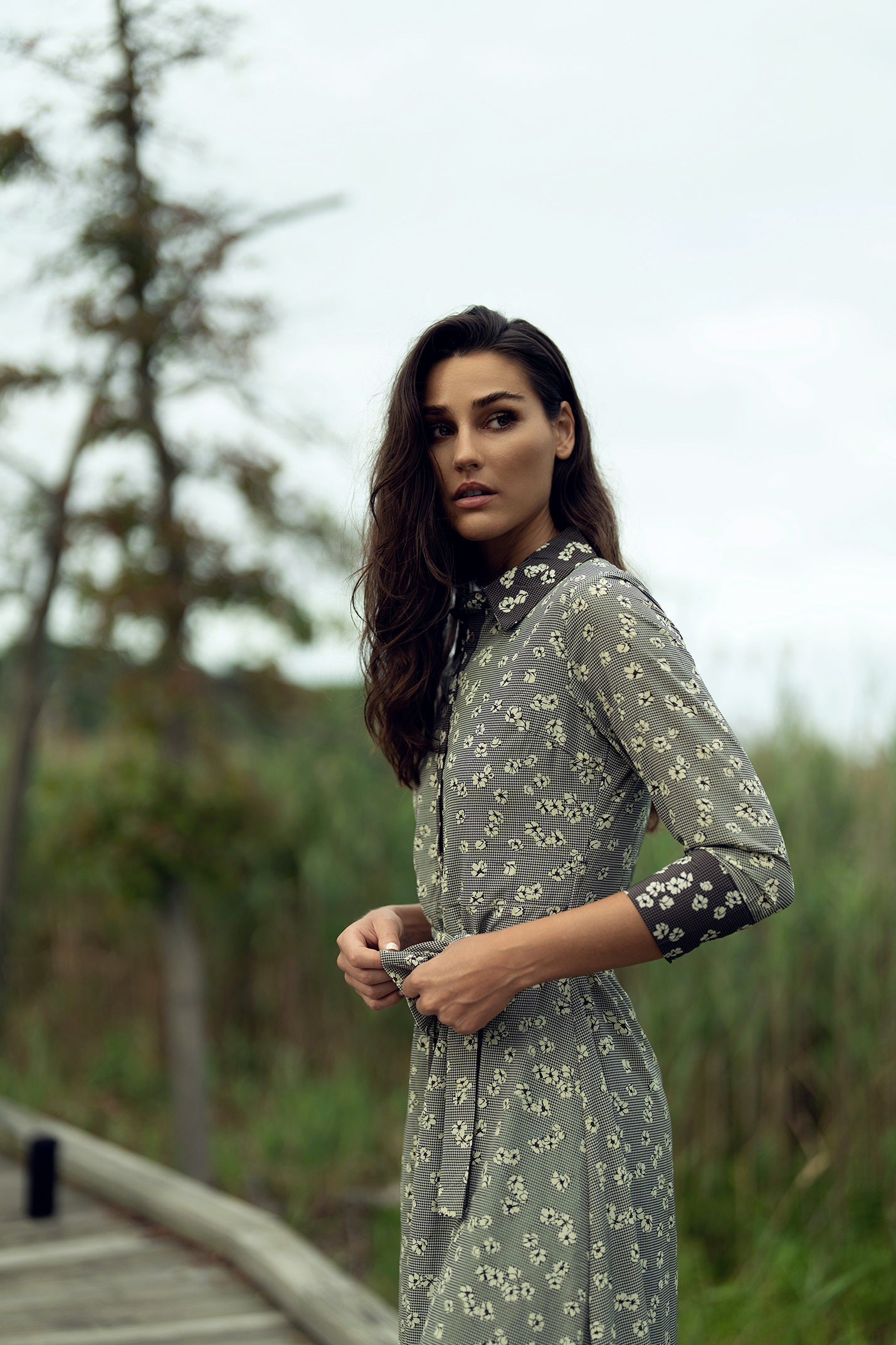 Floral combo dress