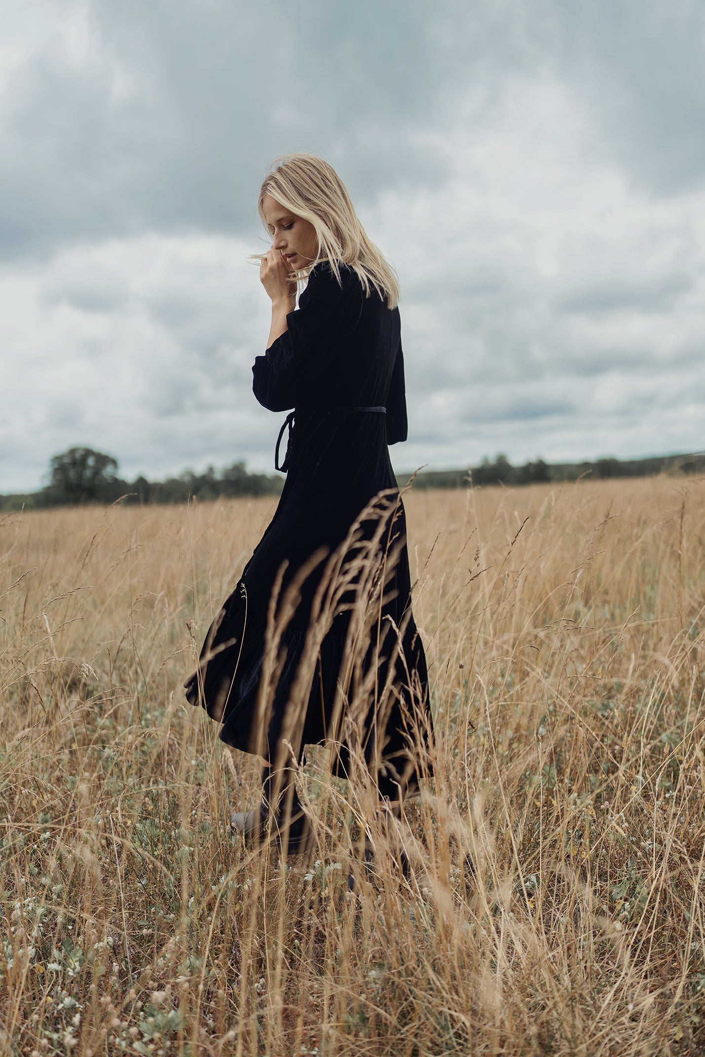 VELOUR WRAP DRESS