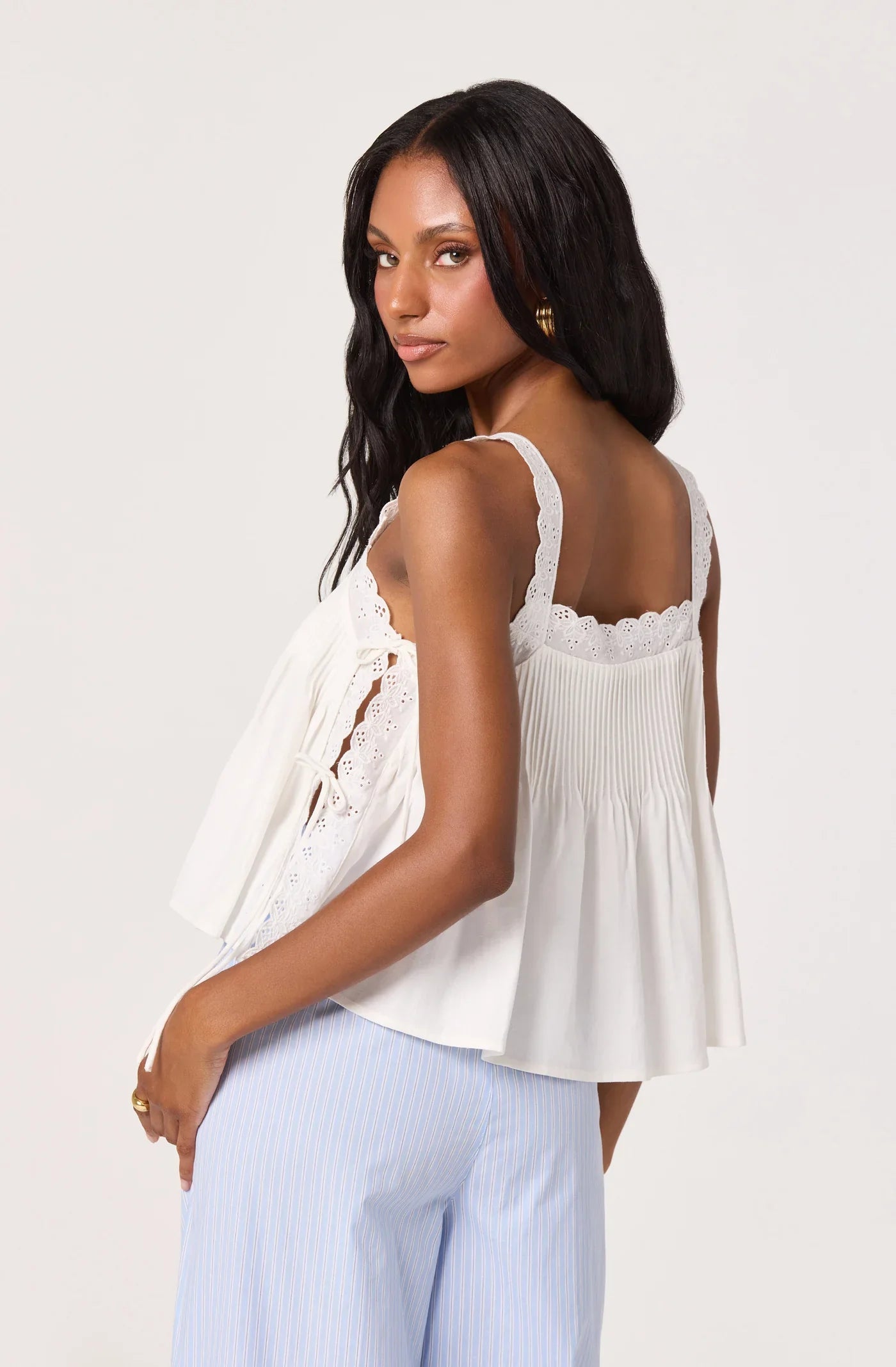 Lori Eyelet Babydoll Top