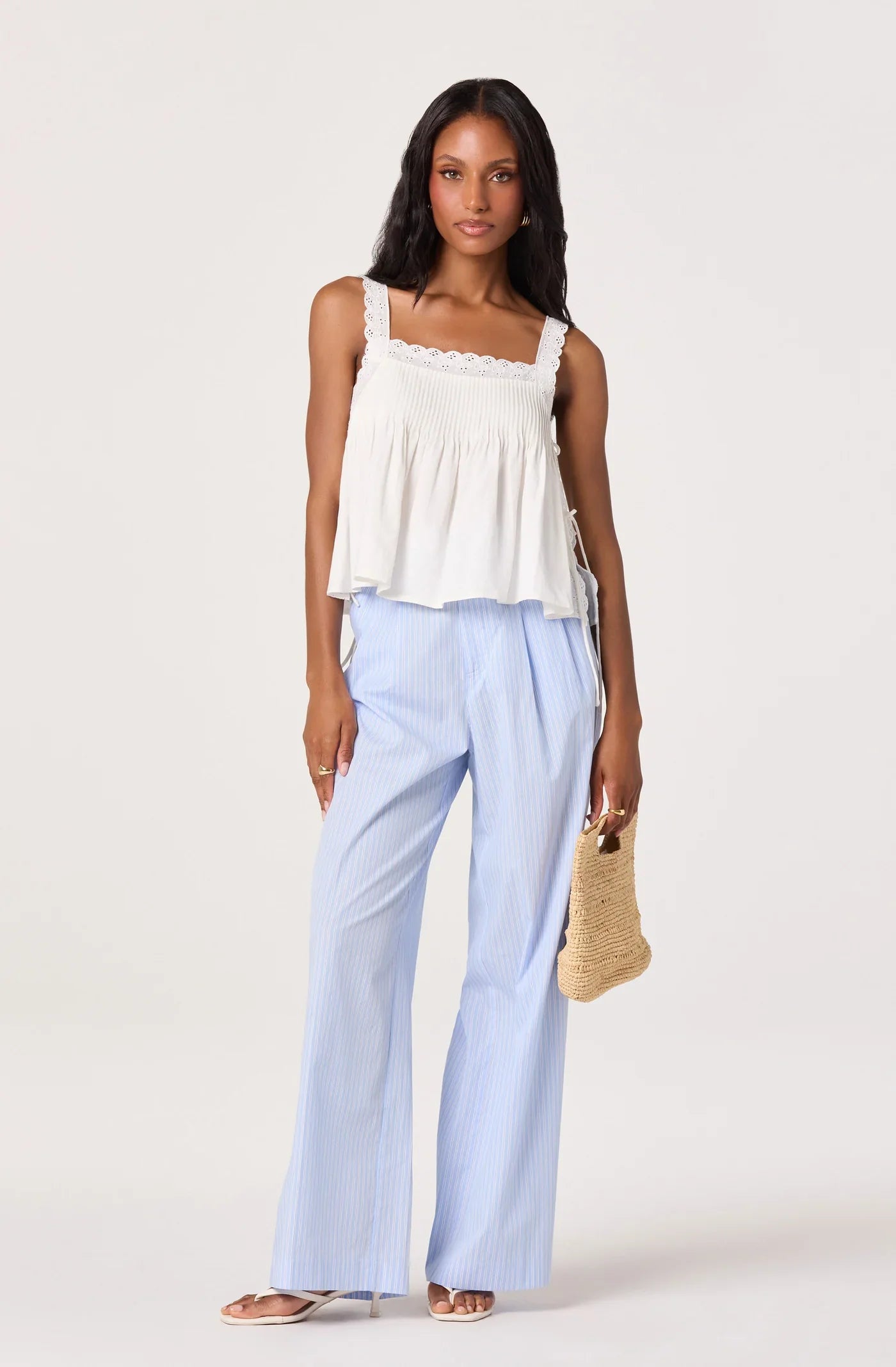 Lori Eyelet Babydoll Top