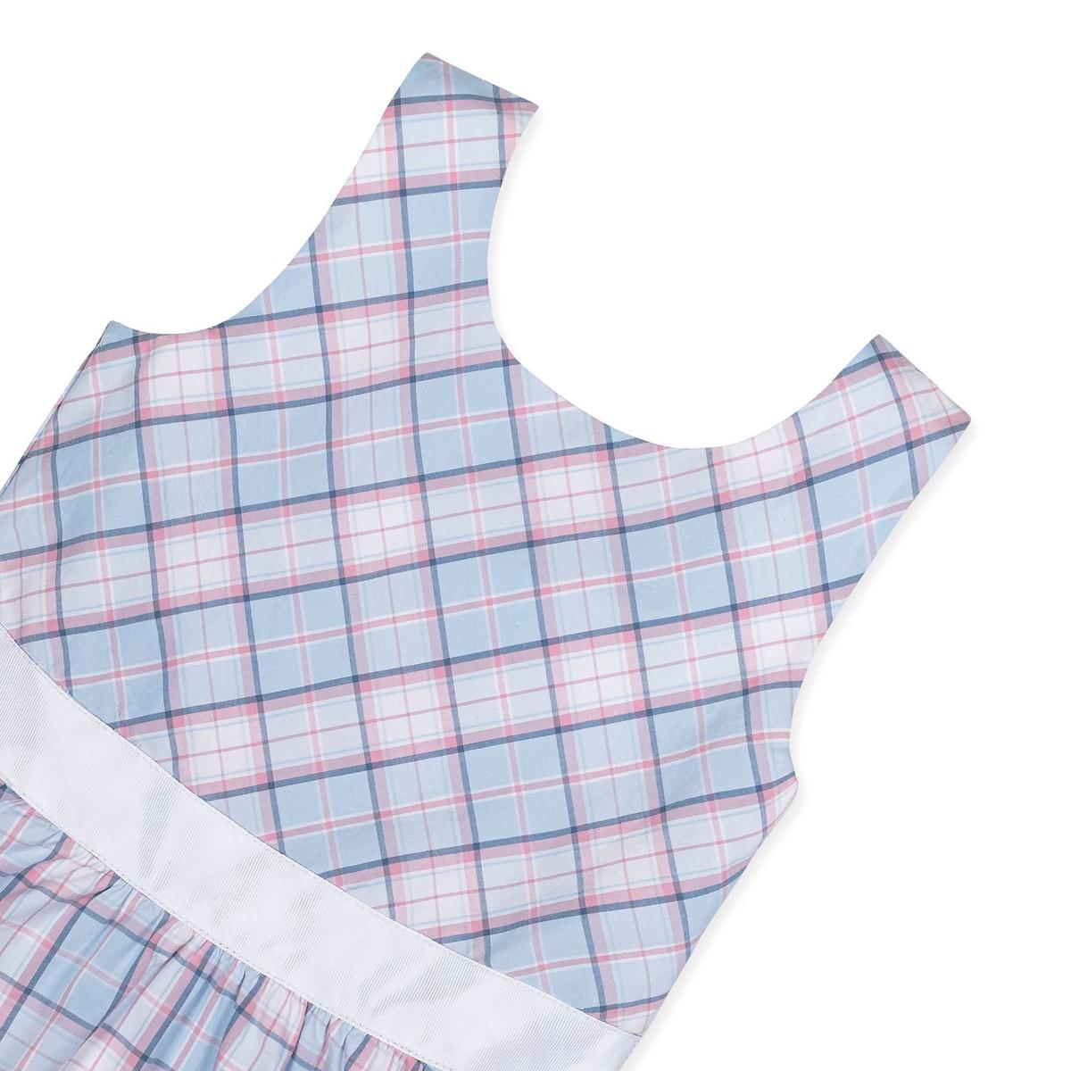 Organic Cross Back Party Dress - English Blue Plaid