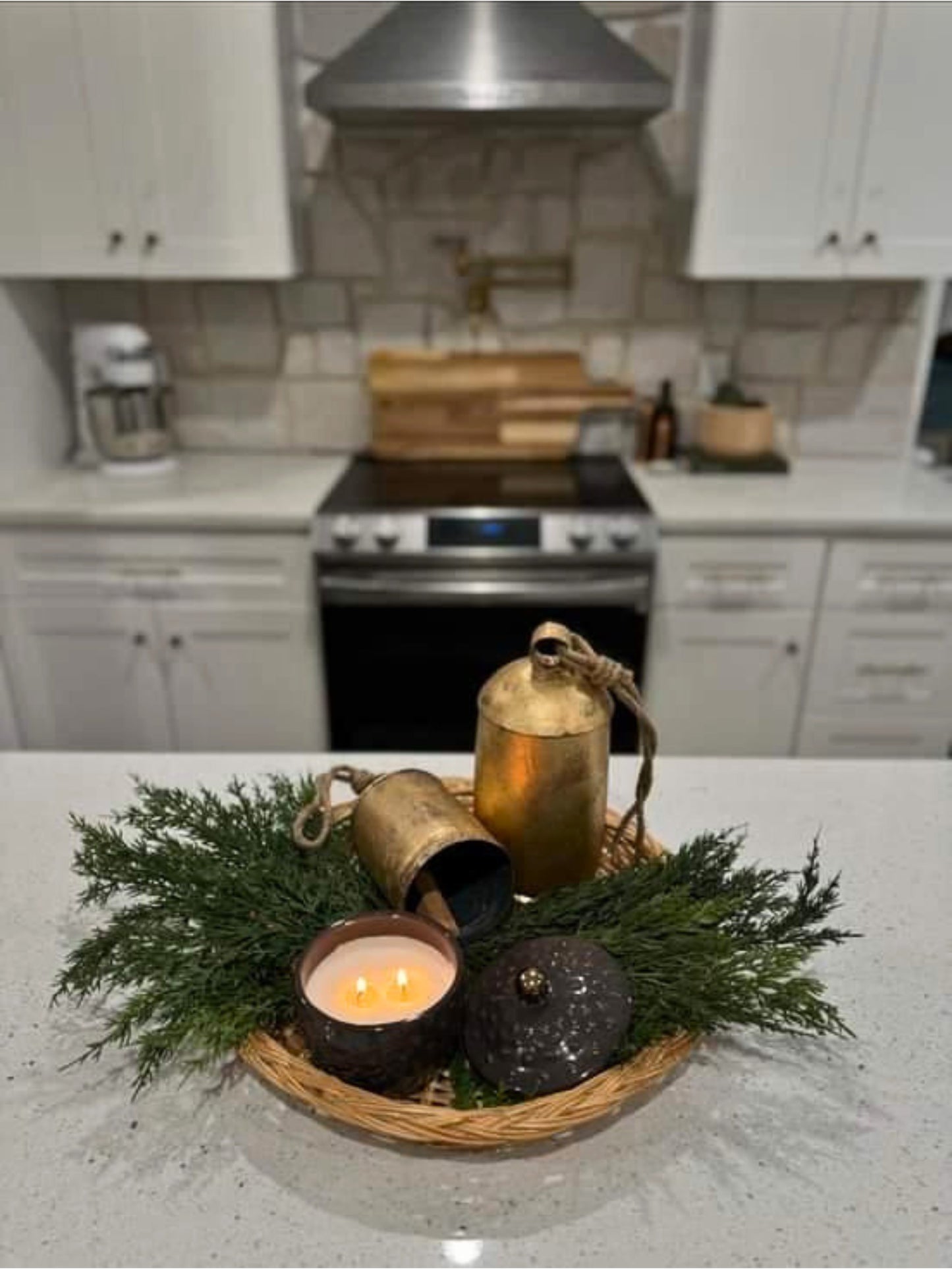 Artificial Cedar Stems - bundle of 4