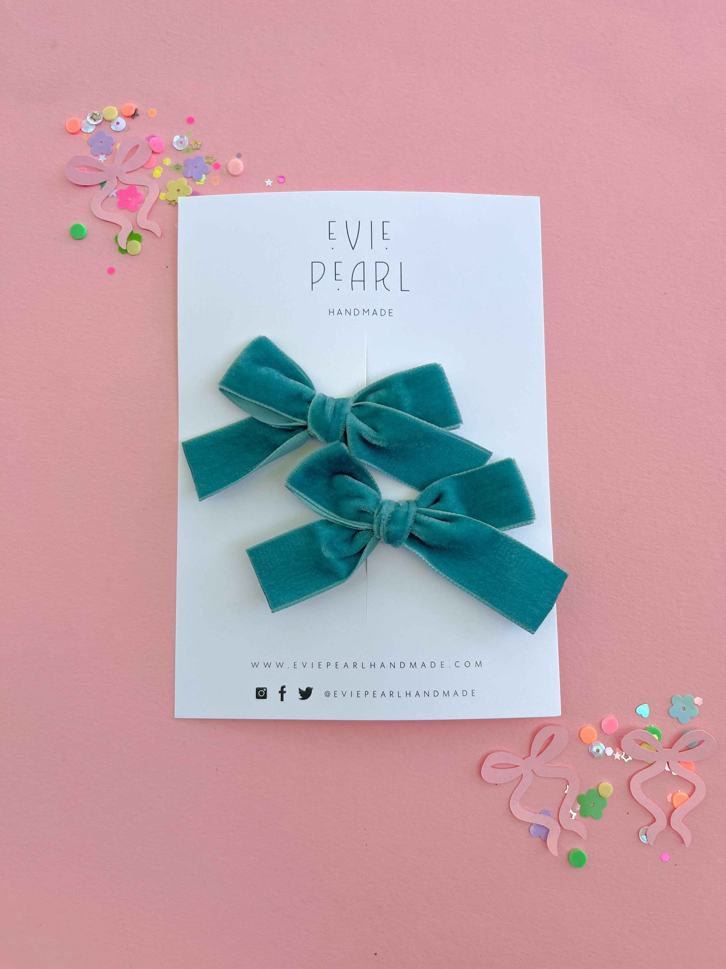 Tropical Punch Teal Velvet Classic Pigtails