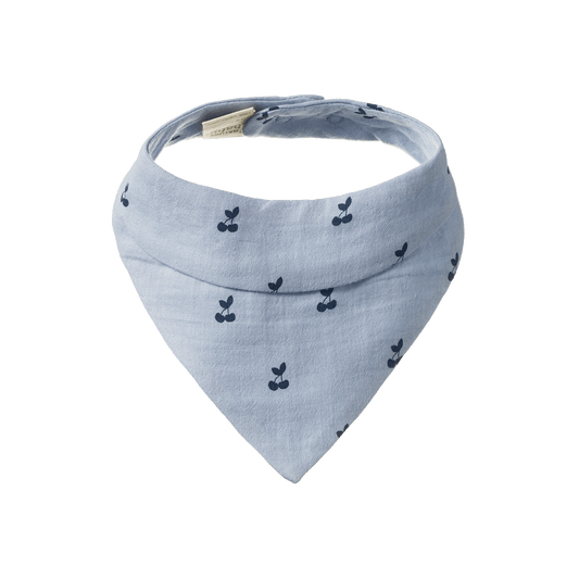 Triangle Bib Muslin - Petite Cherry Blue Print
