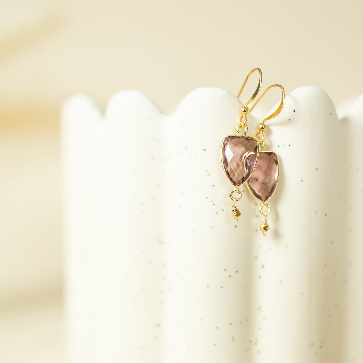 Green Amethyst Gold Isla Earrings