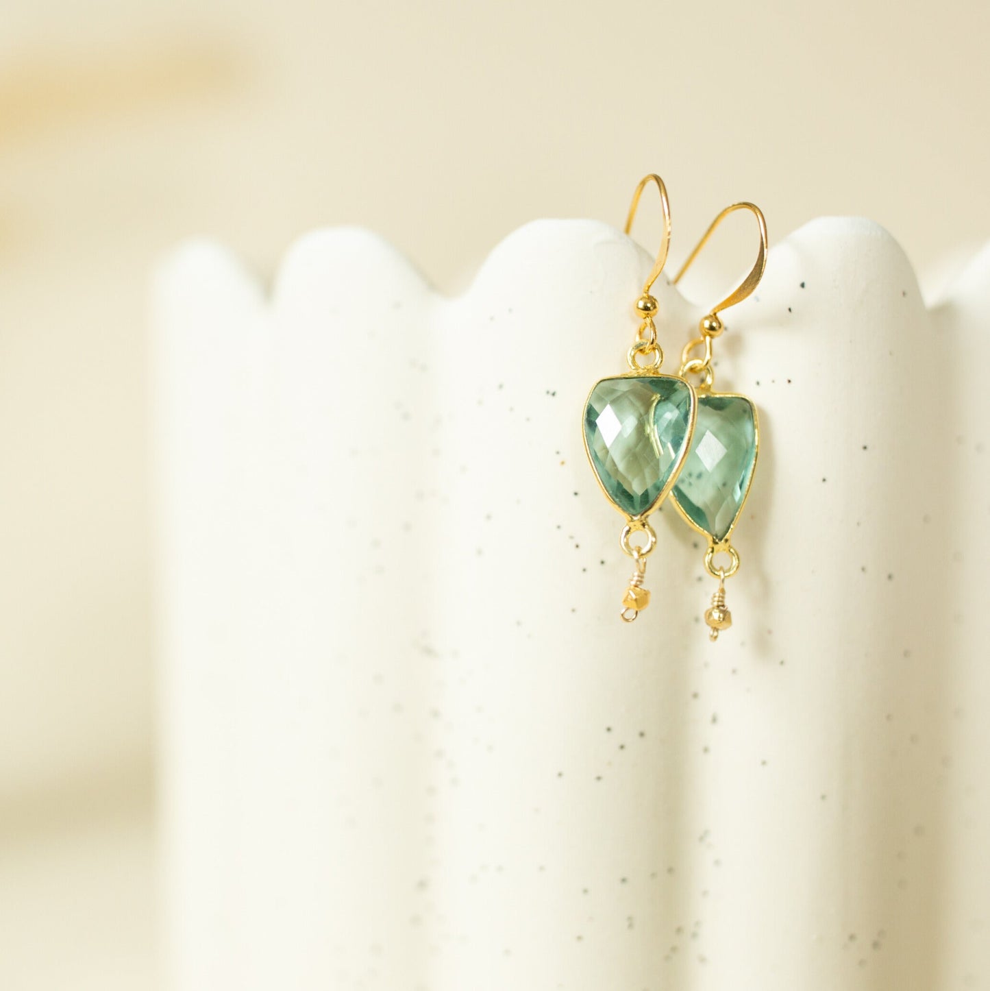 Green Amethyst Gold Isla Earrings