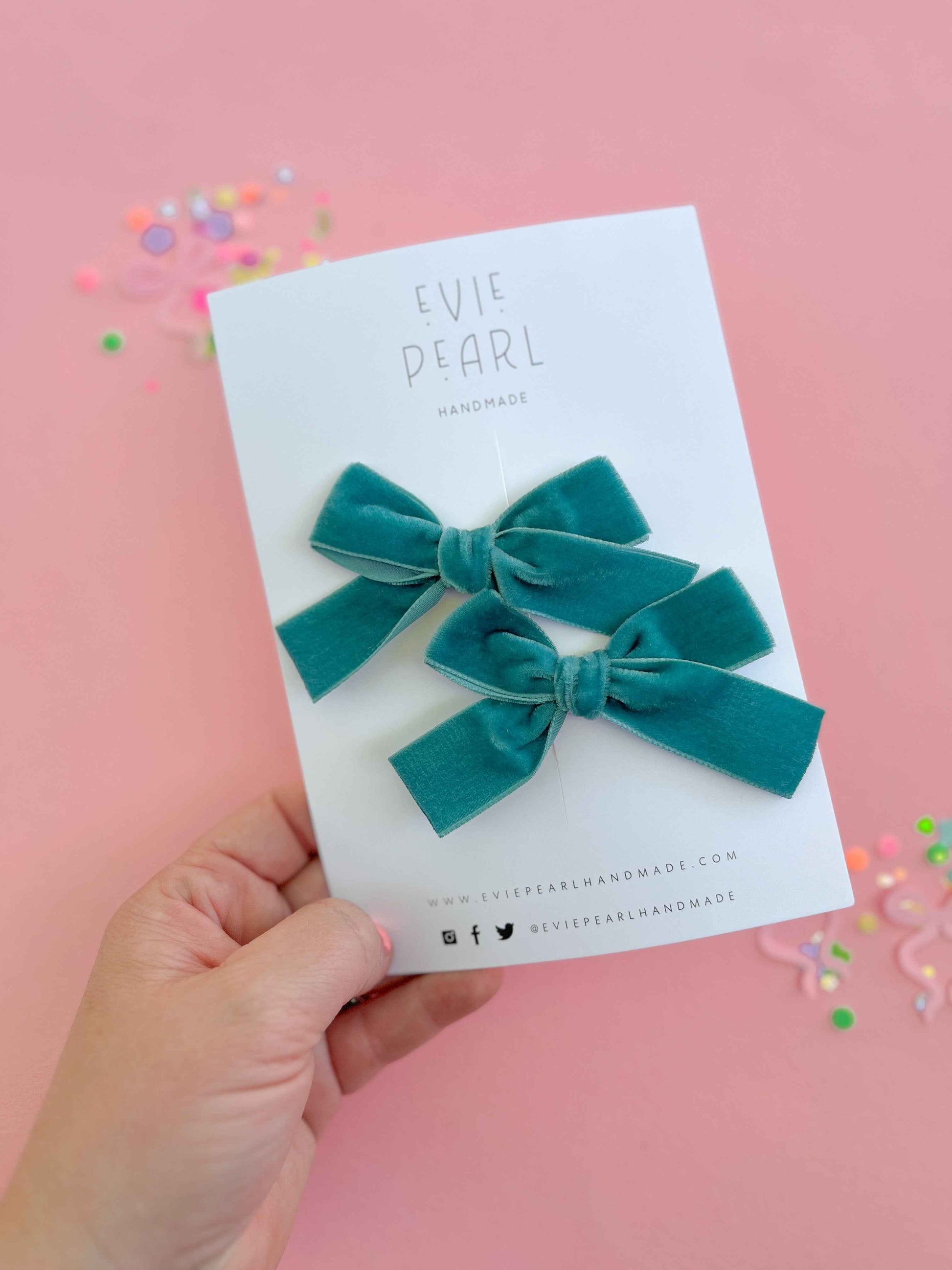 Tropical Punch Teal Velvet Classic Pigtails