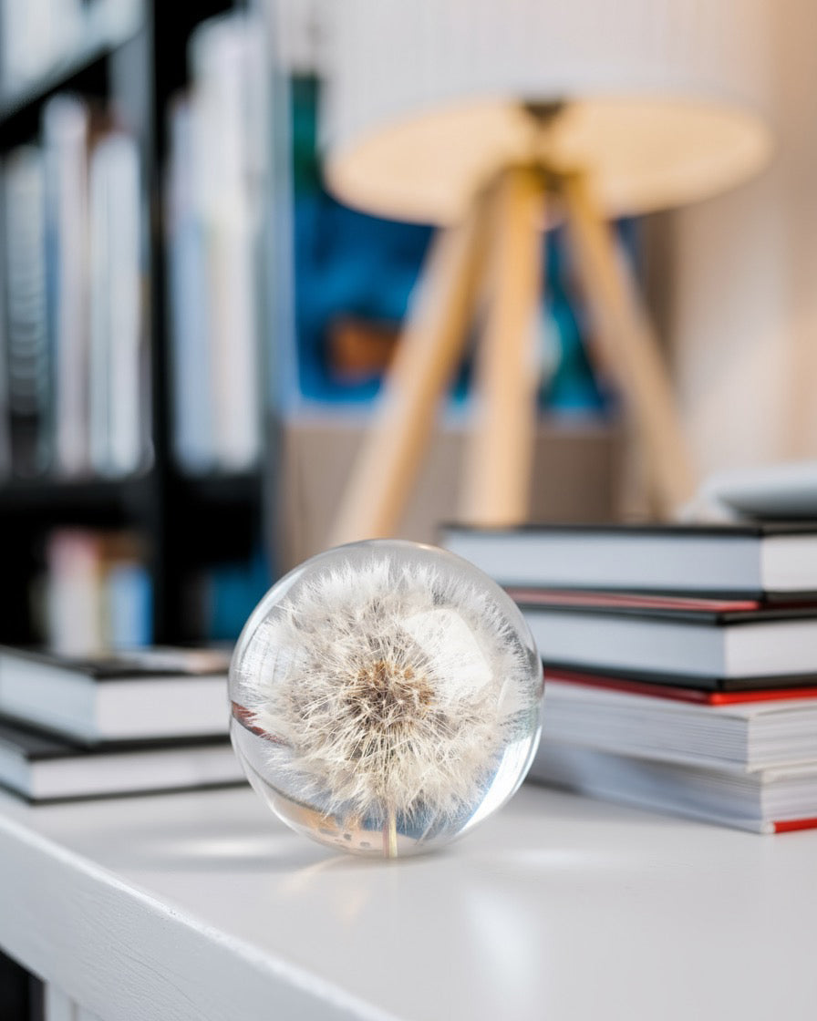 Dandelion Botanical Resin Paperweight