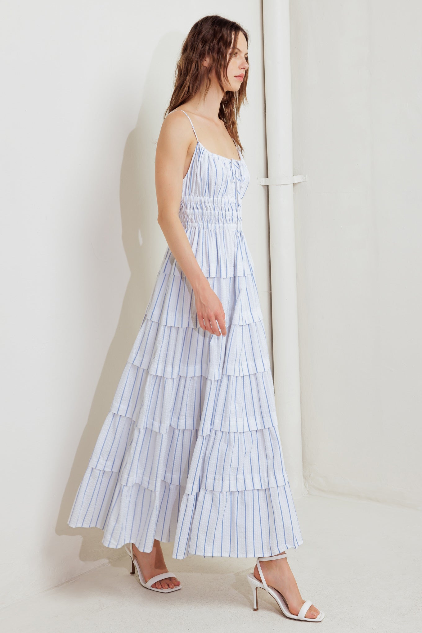 BREEZE NOTE WOVEN MIDI DRESS