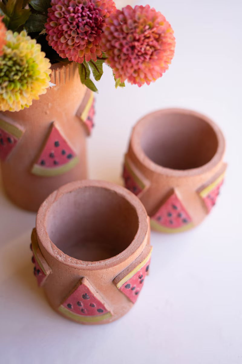 Clay Watermelon Decorative Vase