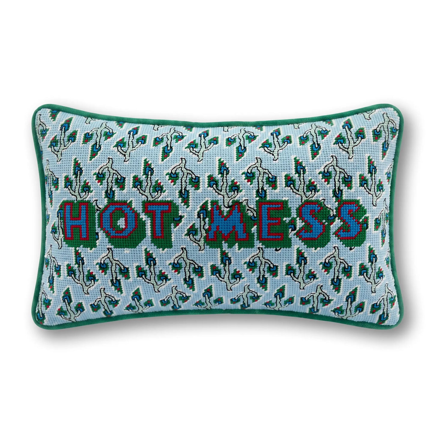 Hot Mess Needlepoint Pillow