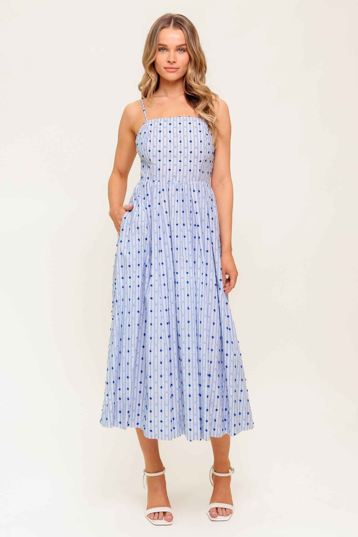 CHASE THE DAY WOVEN MIDI DRESS