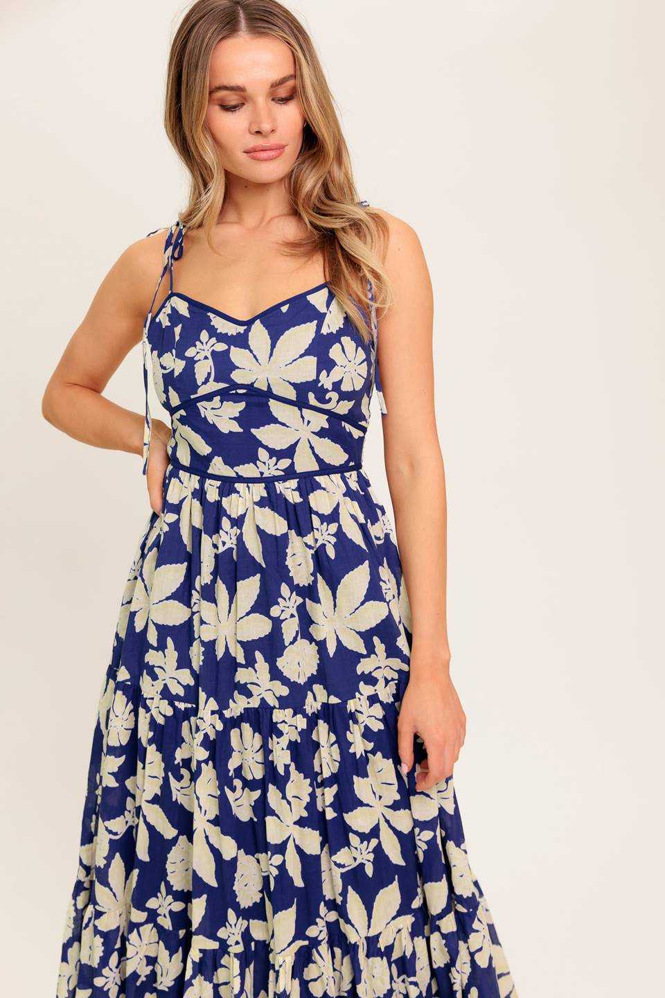 PETALS IN THE WIND WOVEN MIDI DRESS