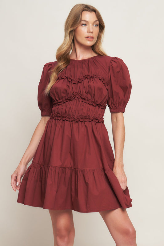 PLAYFUL CLASSIC WOVEN MINI DRESS