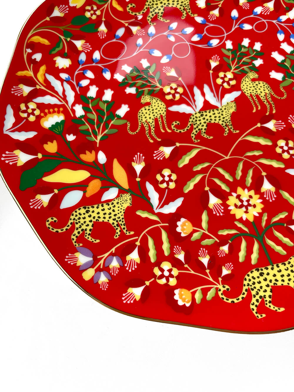 Leopards Forest Bone China Salad Plates, Set of Four