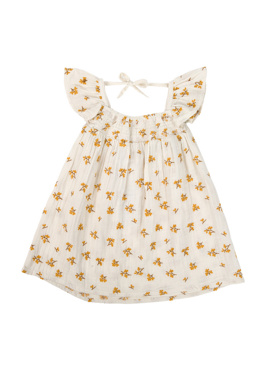 Haven | Organic Muslin Flare Dress | Ecru