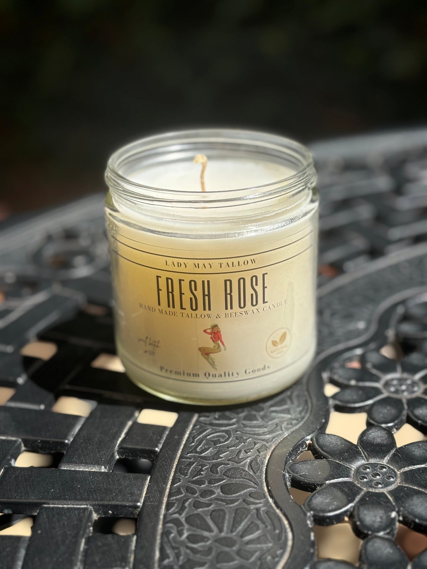 Rose-Scented Tallow & Beeswax Candle | Natural & Non-toxic Candle