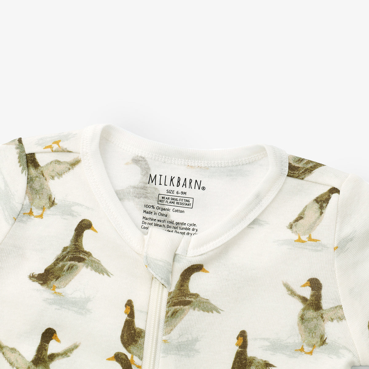 Duck Organic Cotton Zipper Pajama