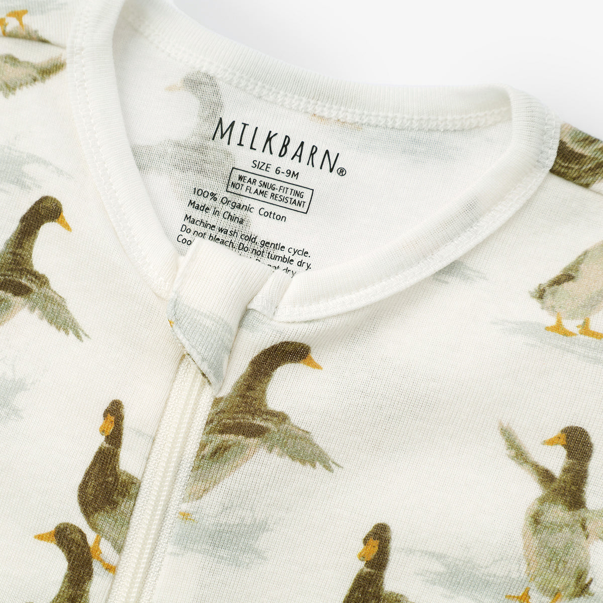Duck Organic Cotton Zipper Pajama