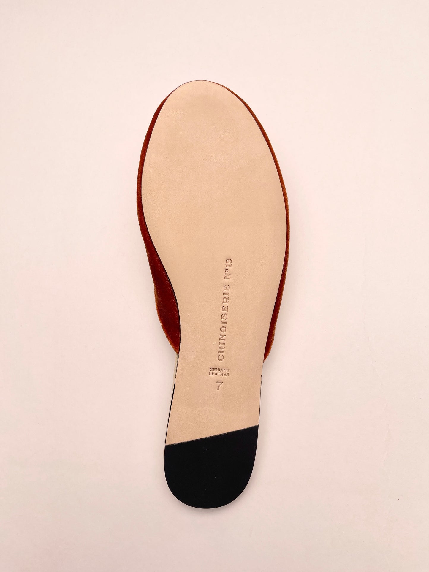 Butterfly Embroidered Velvet Mules Slippers in Burnt Orange