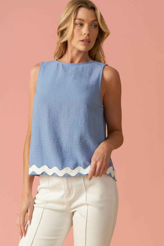DRIFTING CURRENTS WOVEN TOP