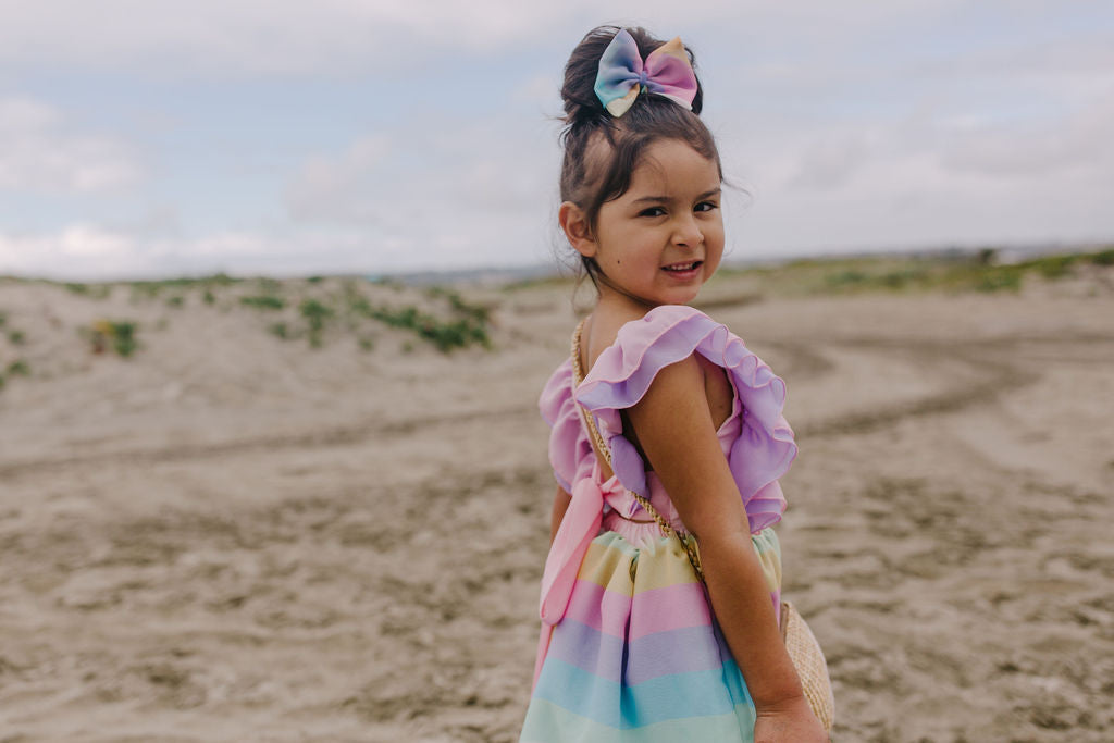 Kids Rainbow Earthtone tote - Leatherette strap