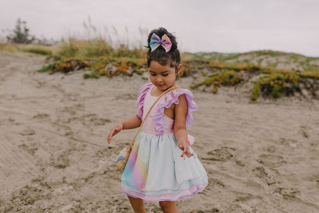 Kids Rainbow Earthtone tote - Leatherette strap