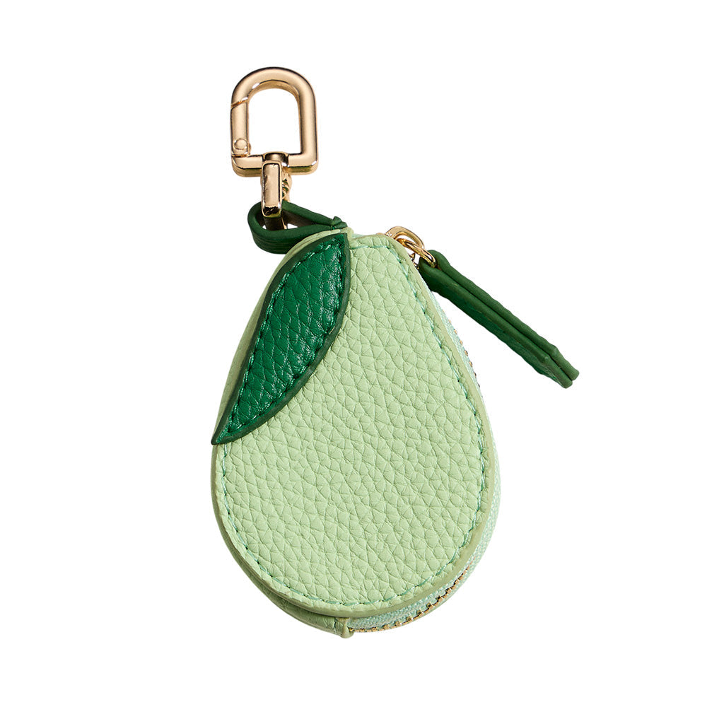 Genuine Leather Avocado Coin Purse Keychain Bag Charm