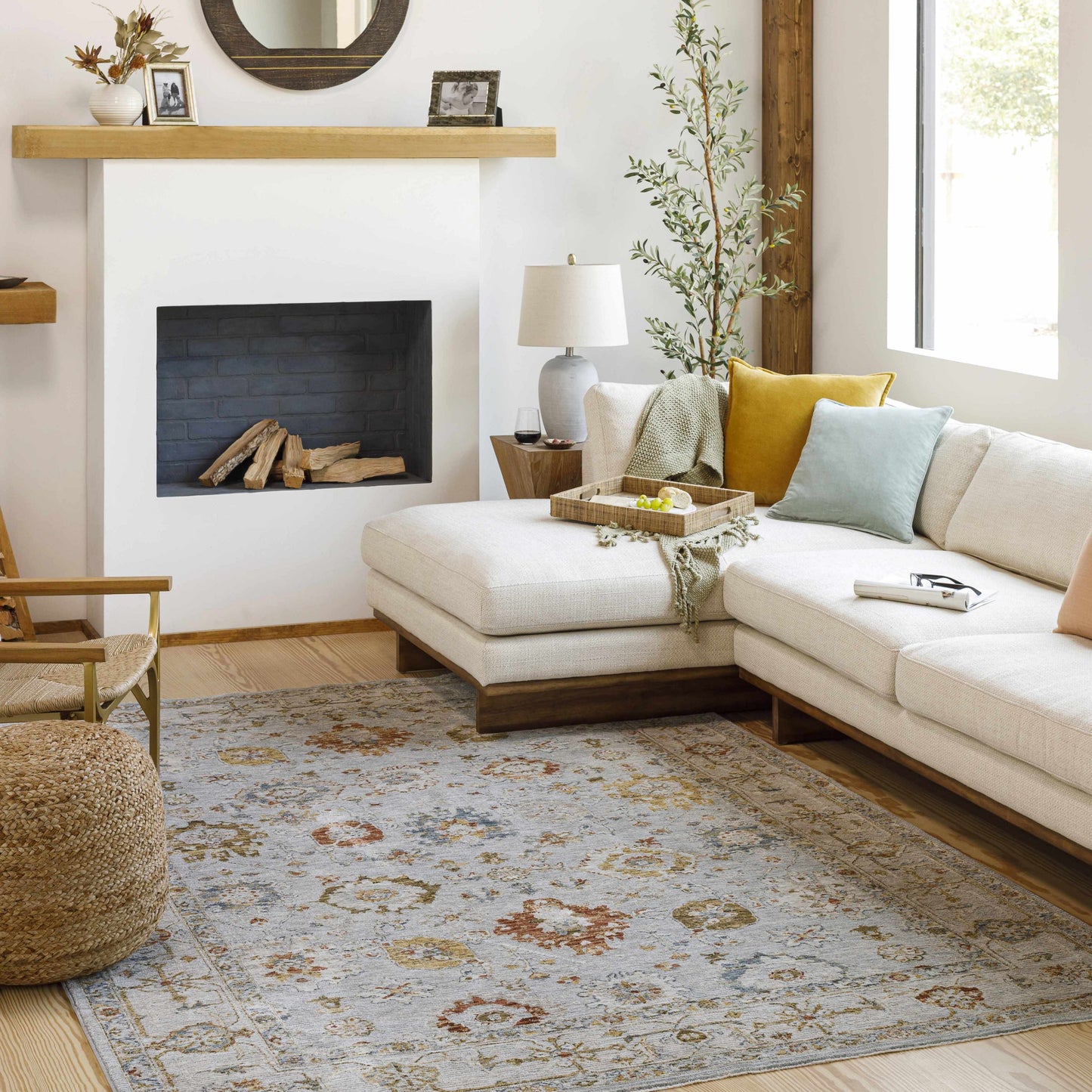 Luklukan Oushak Style Floral Rug