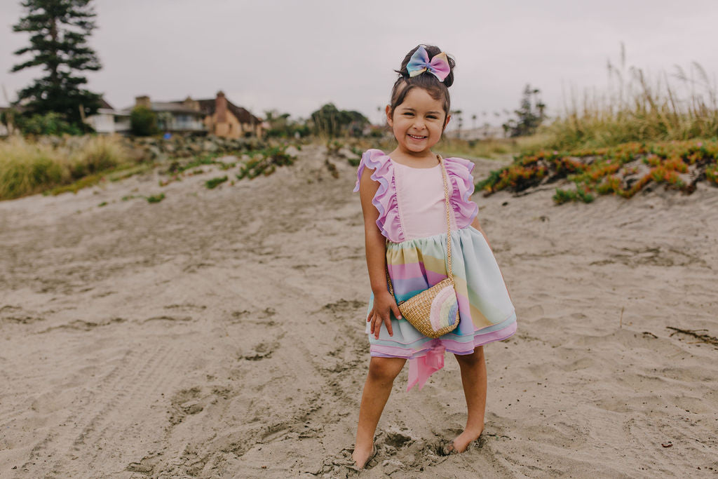 Kids Rainbow Earthtone tote - Leatherette strap