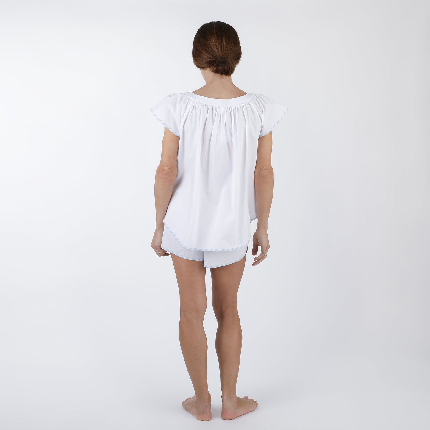 VANDY SCALLOPED COTTON SHORT PAJAMAS