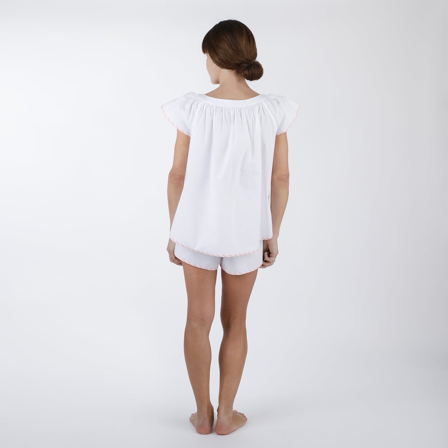 VANDY SCALLOPED COTTON SHORT PAJAMAS